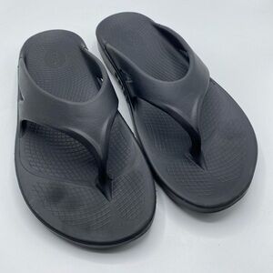 OOFOS Ooriginal Sandals Black Flip Flops, Men's Size 14 Thong Orthopedic